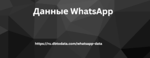 Данные WhatsApp