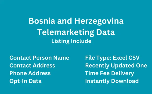 Bosnia and herzegovina telemarketing data